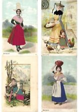 FRANCE FOLKLORE WITH SILK 17 Vintage Postcards (L3357) picture