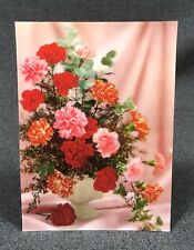 Colorful Carnation Flowers Lenticular 3D Motion TOPPAN Kowa Print Display NOS picture