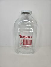 Vintage Tropicana Grapefruit Juice 64 oz 2 Qt Glass Bottle w/ Lid Good Graphics picture