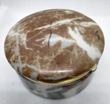 ANDREA by Sadek Faux Marble Round Hinged Trinket Box  #7276  Made in Japan picture