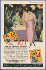 Vintage 1919 RIT Color Dye Clothes Never Say Dye Laundry Ephemera Print Ad picture