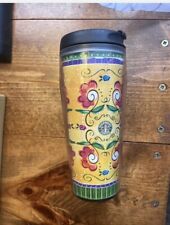 2003 Starbucks16 oz Plastic Travel Coffee Tumbler Cup Flowers Bees picture
