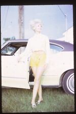 Vintage Photo Film Slide 1970's Car and  Pretty Lady picture