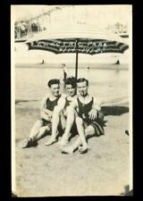 Vintage Photo 1913 Electric Park Roller Coaster Lifeguards Young Men Relaxing picture