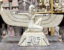 RARE ANCIENT EGYPTIAN ANTIQUITIES Statue Large & Heavy Of Goddess Isis Winged BC picture