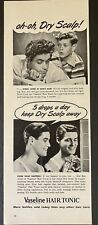 1946 Vaseline Hair Tonic 5 Drops A Day Keep Dry Scalp Away B&W Vintage Print Ad picture