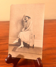 Antique White Dress Flapper Real Photo 1920s Postcard Heels Mischievous Look picture