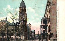 Vintage Postcard 1910s City Building & De Witt House Lewistown Maine Street View picture