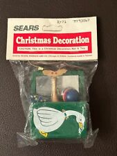 Sears Christmas Ornament Decoration Toy Chest Goose Taiwan NIP VTG NOS picture