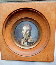 Miniature painting portrait General 1st Empire Napoleon 19th century signed picture
