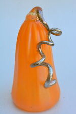 Orange Pumpkin With Silver Stem By Saul Alcaraz. Blown Glass   picture