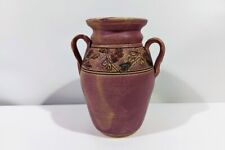 Vintage Handmade Ceramic Art Vase Israel Ornaments Home Decor Signed Judaism 18c picture