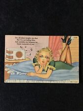 WHAT A LIFE COMIC PIN-UP Risque SEXY c1948 Postcard Curteich LINEN Postcard picture