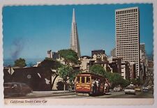 California Postcard Mid 1900s Original Rare San Francisco Cable Nob Hill Finan picture