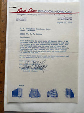 1945 Red Lion Storage/Moving Co. Illustrated Letterhead. Philadelphia, PA picture