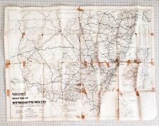 GREGORY'S ROAD MAP OF NSW VINTAGE 100x75CM LARGE FOLD-OUT 1947 CENSUS picture