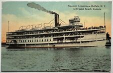 Steamer AMERICANA Buffalo to Crystal Beach Canada Postcard picture