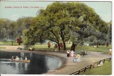Scene Lincoln Park Chicago Illinois Vintage Postcard Boat picture