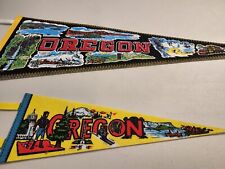 Vintage OREGON PENNANT  MT. HOOD Crater Lake And Portland Rose Festival 1980s picture
