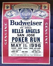 *RARE* 1996 Budweiser 4th Annual Hells Angels Poker Run Poster picture
