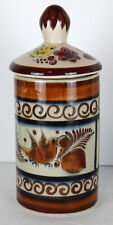 Vintage Tonala Mexico Pottery Hand Painted Canister With Lid Signed picture