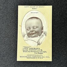 1880s Beeman's Pepsin Gum Trade Card Hold to Light Open Eyes, PT Schultz Cinci picture