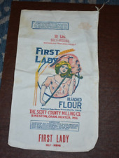 VINTAGE FIRST LADY COTTON FLOUR BAG 10 LB U.S.A. *RARE* (D) picture