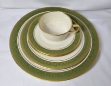 Franciscan Antique Green 5 Piece Set Dinner, Salad, Bread Plate & Cup & Saucer picture