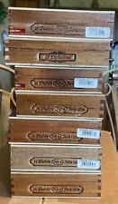Lot Of 7  Mix Padron Cigars Boxes Natural Hinged Empty  Padron Excellent Cond picture