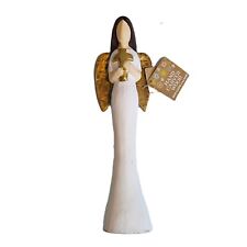 Brand New Hand Carved Solid Wood Angel with Cross - 16.5