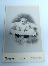Antique 1800 Cabinet Card Photo Unidentified Baby Infant Port Jervis N. Y. picture