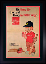 Vintage Pittsburgh Steelers Coca Cola Ad From 1970 Soda Shop Art Matted & Framed picture