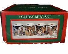 Susan Winget Holiday Mugs Certified International Set of 4 Original Box Charming picture