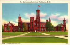 Washington, D.C. Postcard View Of The Smithsonian Institution c1940s vintage unp picture