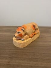 Hand Carved Wood Tiger Made In Mongolia picture