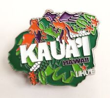 Kaua'i Hawaii Enamel Metal Magnet Clip Lihu'e Birds Green Orange Purple picture