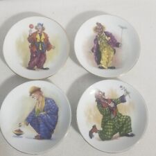Vintage M. Valmusone Porcelain Clown Plates Lot Of 4 Different Gold Rimmed 4