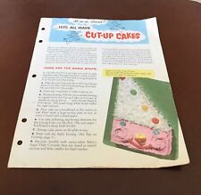 VTG 1957 General Foods Kitchens..Cut-Up Cakes Pamphlet picture