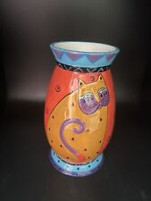 Laurel Burch Cat Pottery Bud Vase By Ganz picture