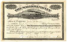 1886 dated Wallkill Valley Railroad - 1886 dated Fully Issued Railway Stock Cert picture