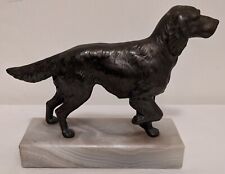 Bronze Irish/English/Gordon Setter Figurine At Point on Marble Base Excellent picture