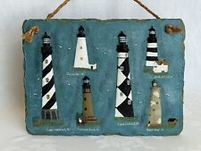 North Carolina Lighthouses Wall Plaque Art Vintage Resin 8x10 picture