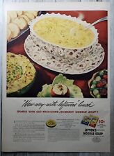1945 Print Ad Lipton's Noodle Soup Floral Vintage Tureen picture