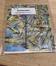 Amsterdam Street Map Silk Scarf - 11x11- Handmade Arty's Vintage Travel Souvenir picture