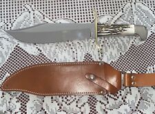 Custom Western Bowie W49 With Stag Handle & With Sheath New Gorgeous See Desc picture