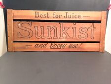Vintage 1930's Sunkist Oranges Advertising Sign Wood Crate Side Panel NICE  picture