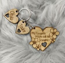 Personalised Mothers Day Gifts Wooden Keyring Birthday Gift for Mum Grandma gift picture