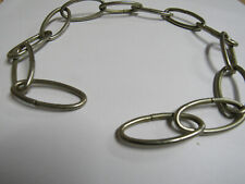 Vintage Antique Chandelier Chain medium aged nickel oval steel 19.75