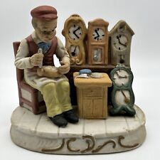 VTG Watchmaker Watch Hallmark Horologist Porcelain Charming Hand Painted Figure picture