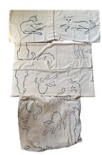 Vintage Alex West Cat Whispurr Full/Double Sheet Set Springmaid 4 Piece Bedding picture